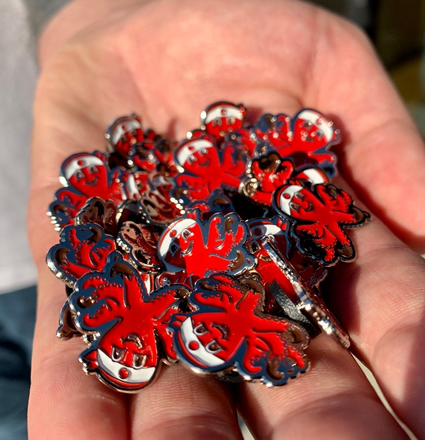 Red Octo Pin - Balanced Artisan Pin Assortment